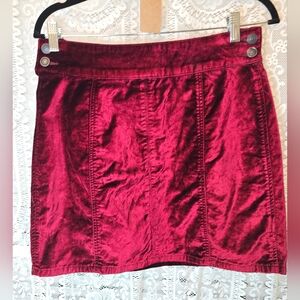 Free People Velvet Mini Skirt, Womens 30